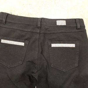 LaBijou black pants with rhinestones